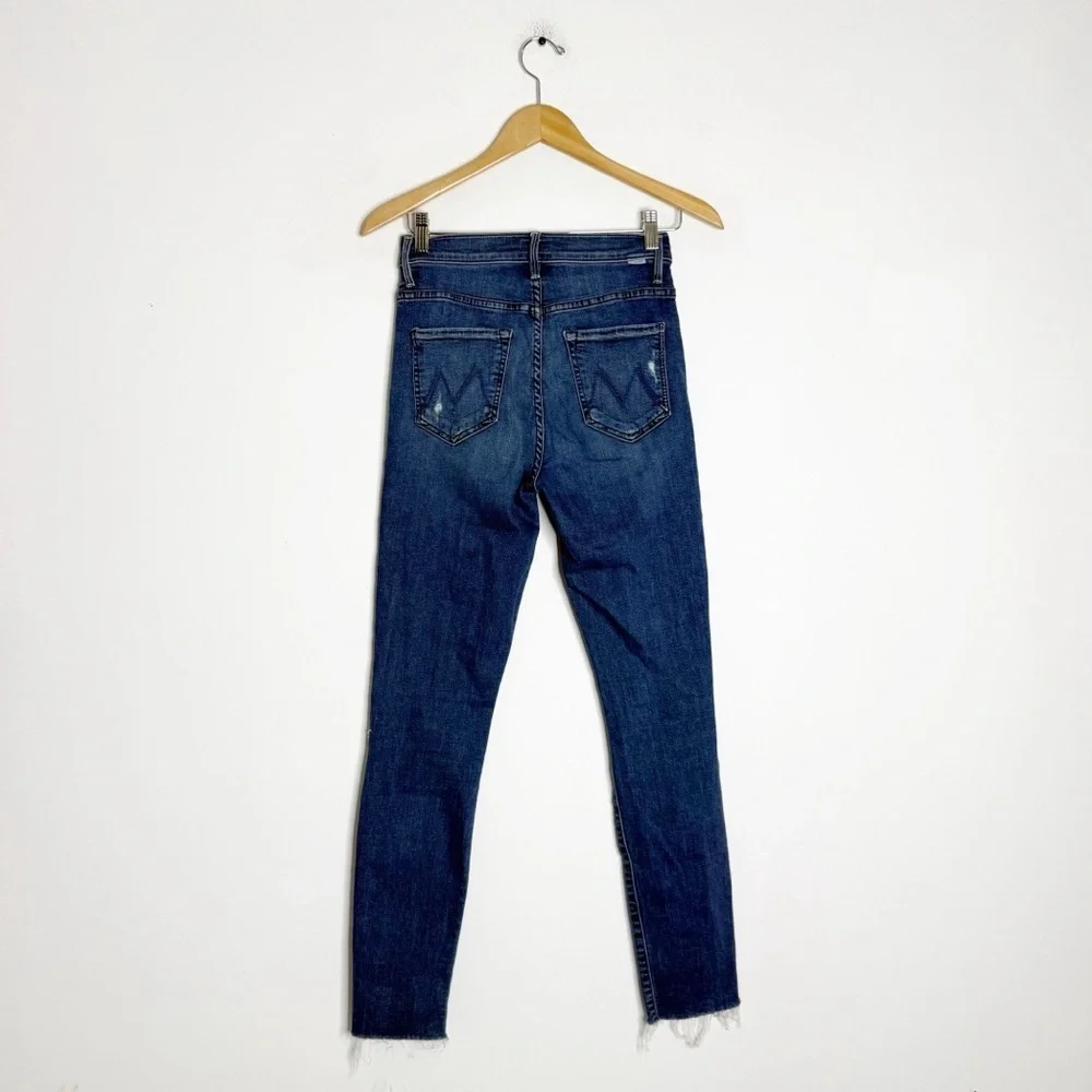 MOTHER Skinny Jeans The Swooner Ankle Fray Jeans Weekend Warrior Size 26